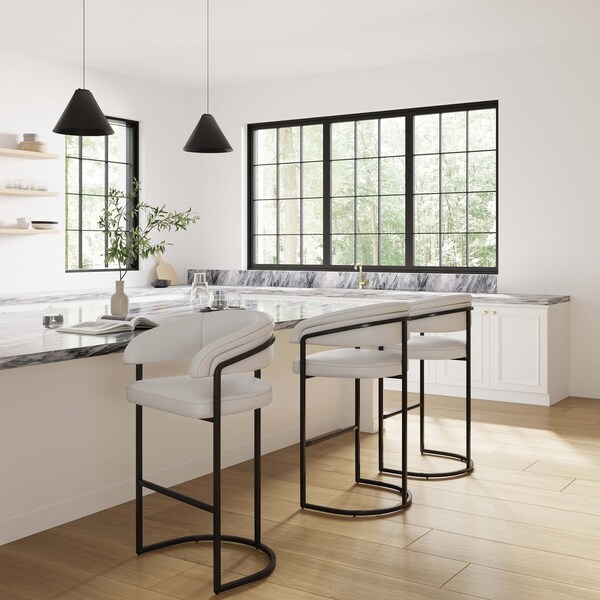 Manhattan Comfort Augusta Barstool in Light Grey, 3PK 3-BS021-LG - main